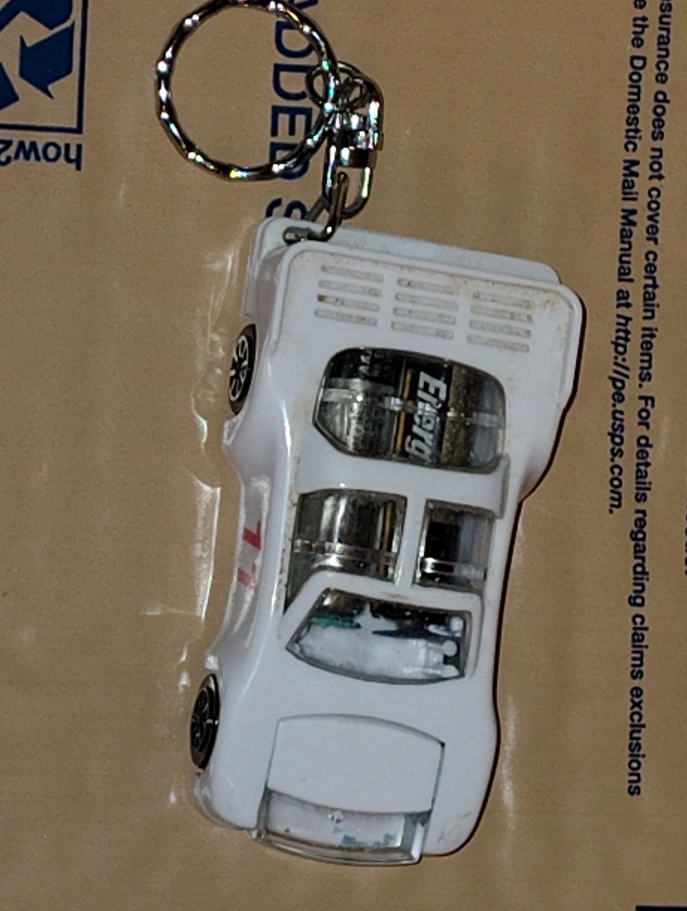 Vintage Eveready T-top Sports Car Number 11 Key Chain Flashlight